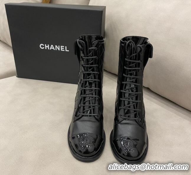 Promotional Chanel Quilted Leather Short Boots with Pouch 120420 Black