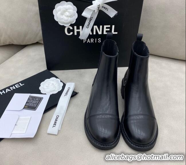 Latest Style Chanel Calfskin Short Boots 405 Black