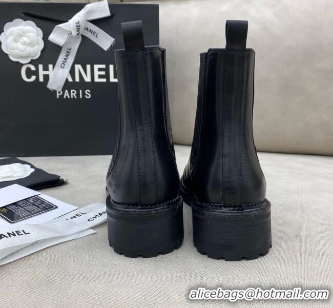 Latest Style Chanel Calfskin Short Boots 405 Black