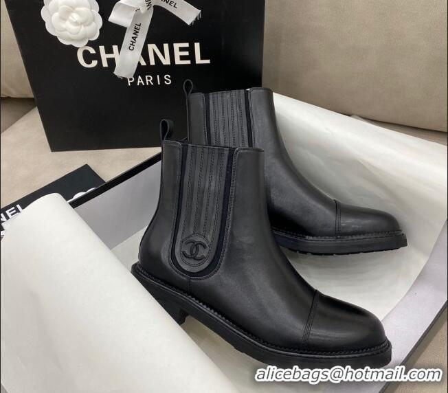 Latest Style Chanel Calfskin Short Boots 405 Black