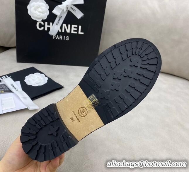 Purchase Chanel Calfskin Short Boots 120430 Black/Silver