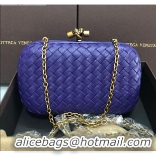 Buy Cheap Bottega Veneta Knot Woven Lambskin Clutch with Chain BV11010 Violet Blue