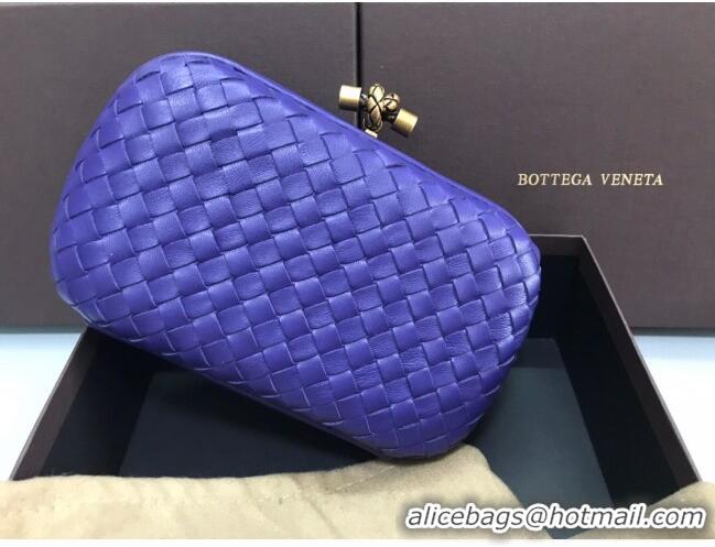 Buy Cheap Bottega Veneta Knot Woven Lambskin Clutch with Chain BV11010 Violet Blue