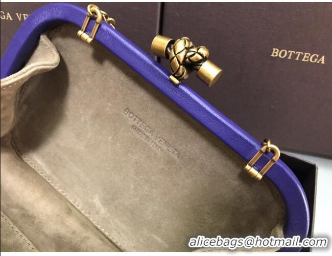 Buy Cheap Bottega Veneta Knot Woven Lambskin Clutch with Chain BV11010 Violet Blue