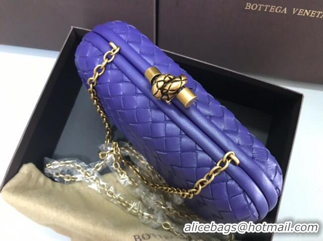 Buy Cheap Bottega Veneta Knot Woven Lambskin Clutch with Chain BV11010 Violet Blue