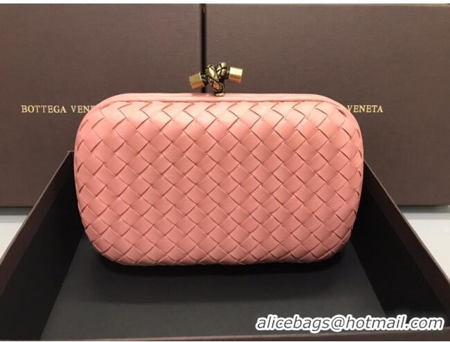 Grade Design Bottega Veneta Knot Woven Lambskin Clutch with Chain BV11010 Pink