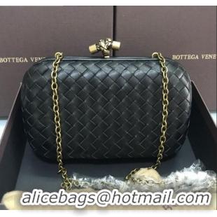 Spot Bulk Bottega Veneta Knot Woven Lambskin Clutch with Chain BV11010 Dark Green