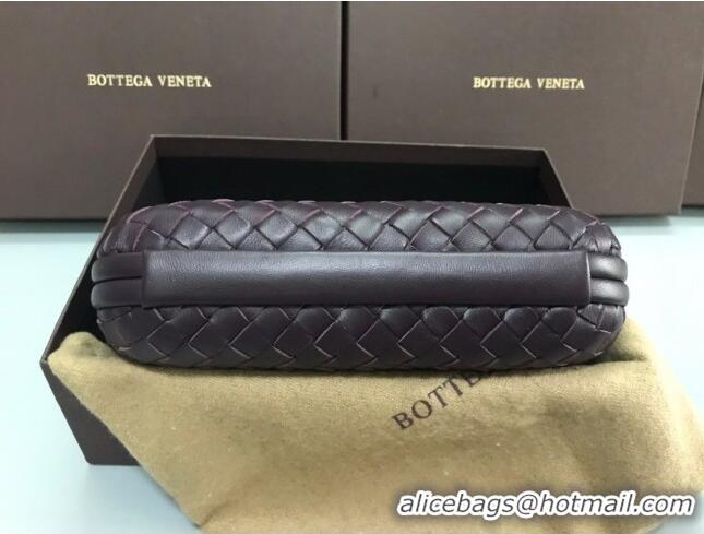 Unique Style Bottega Veneta Knot Woven Lambskin Clutch with Chain BV11010 Dark Grey