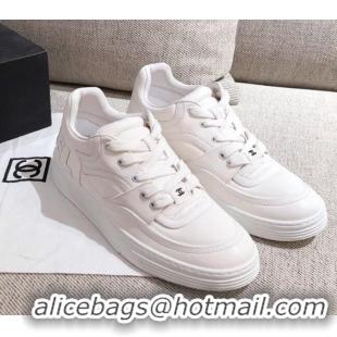 Super Quality Chanel Leather Sneakers G35063 White