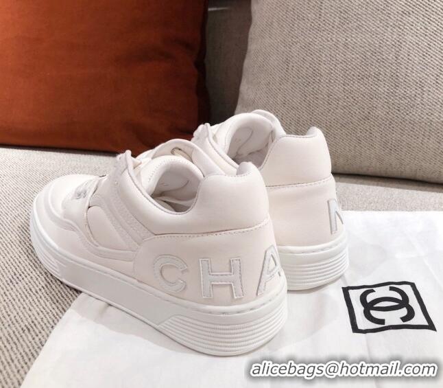 Super Quality Chanel Leather Sneakers G35063 White