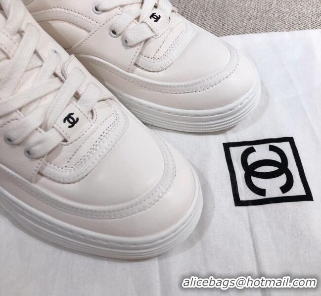 Super Quality Chanel Leather Sneakers G35063 White