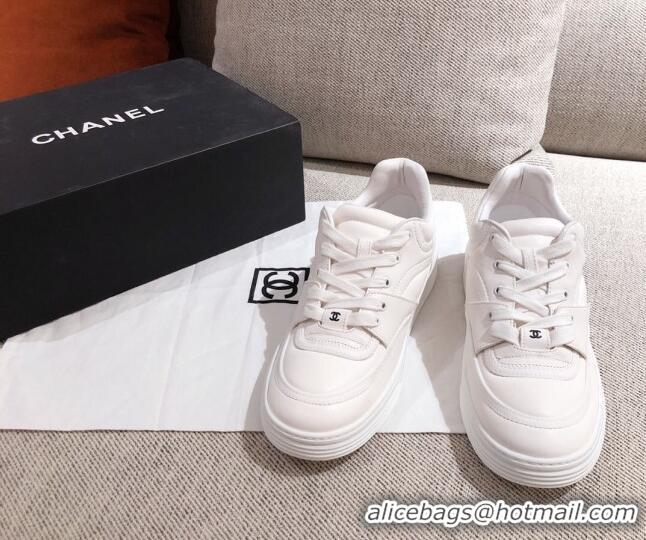 Super Quality Chanel Leather Sneakers G35063 White