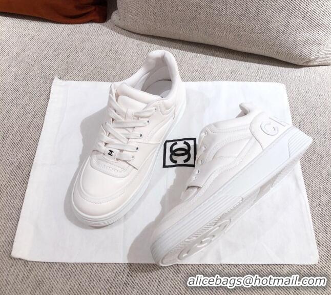 Super Quality Chanel Leather Sneakers G35063 White