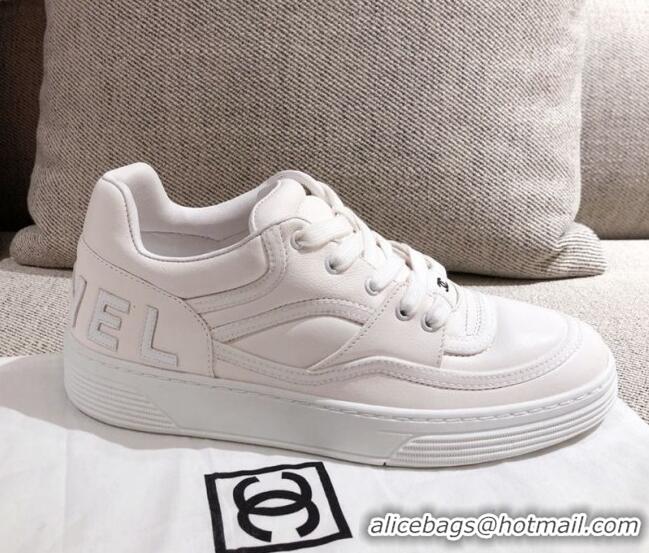 Super Quality Chanel Leather Sneakers G35063 White