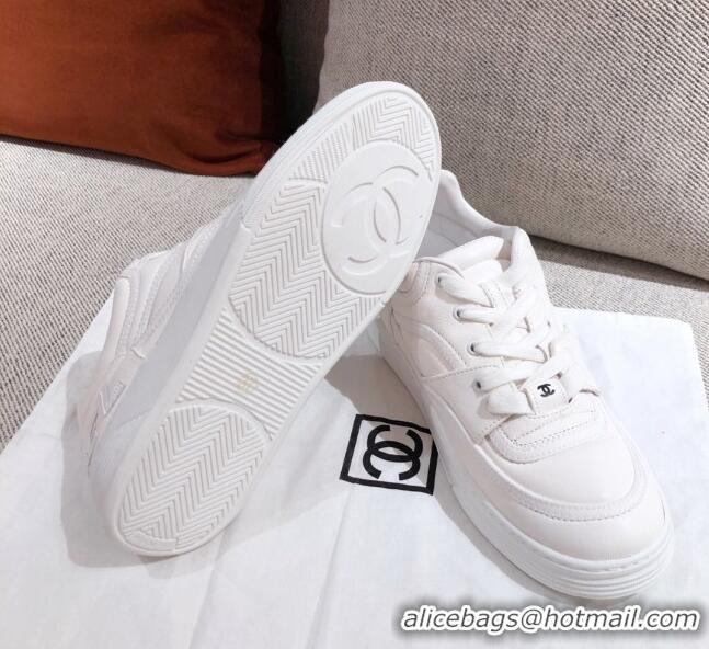 Super Quality Chanel Leather Sneakers G35063 White