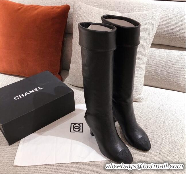 Duplicate Chanel Calfskin High Boots G36438 Black