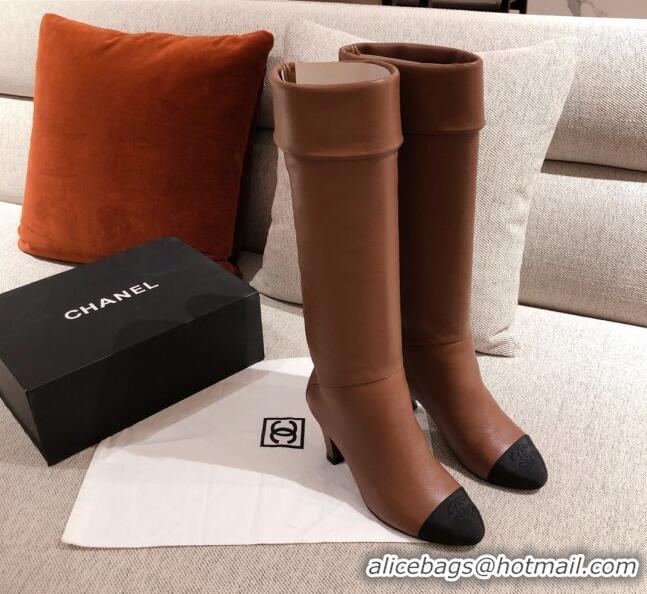 Crafted Chanel Calfskin High Boots G36438 Brown