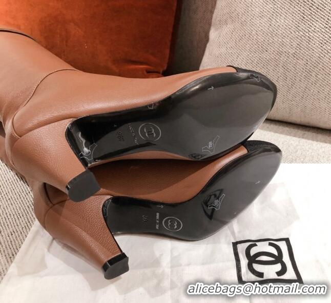 Crafted Chanel Calfskin High Boots G36438 Brown