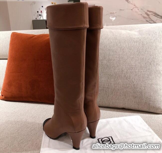 Crafted Chanel Calfskin High Boots G36438 Brown