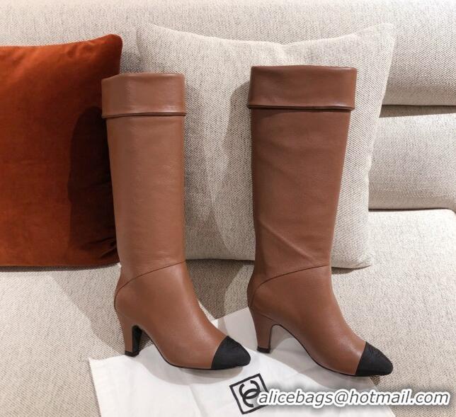 Crafted Chanel Calfskin High Boots G36438 Brown