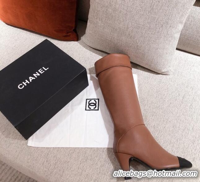 Crafted Chanel Calfskin High Boots G36438 Brown