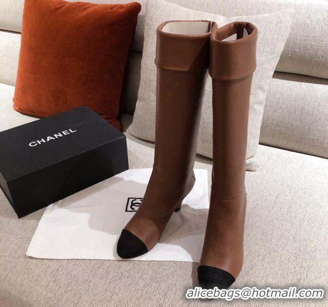 Crafted Chanel Calfskin High Boots G36438 Brown