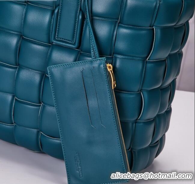 Best Grade Bottega Veneta Padded Cassette Maxi-Woven Nappa Lambskin Large Tote Bag BV0401 Peacock Blue 2020