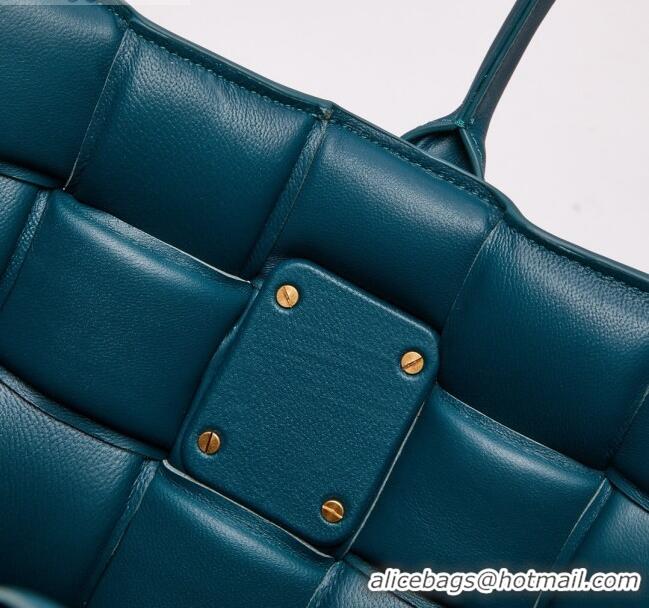 Best Grade Bottega Veneta Padded Cassette Maxi-Woven Nappa Lambskin Large Tote Bag BV0401 Peacock Blue 2020