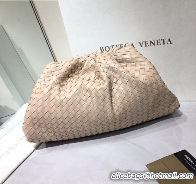 Grade Bottega Veneta The Large Pouch Clutch in Woven Lambskin BV0417 Apricot 2020