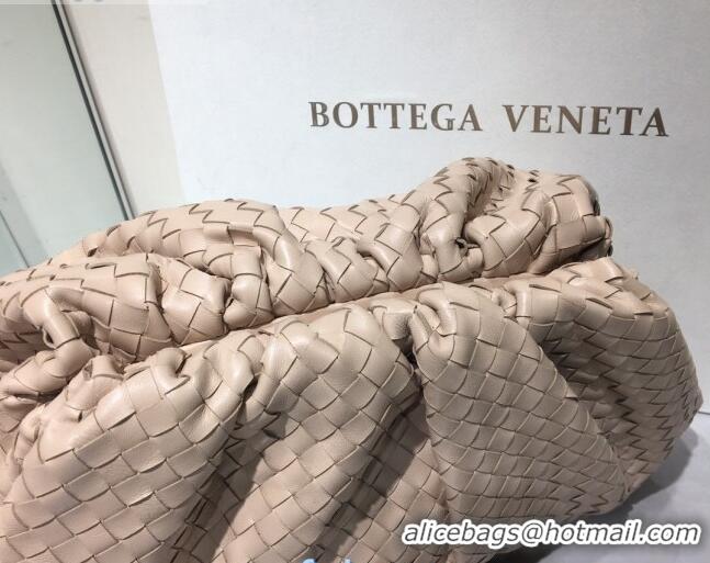 Grade Bottega Veneta The Large Pouch Clutch in Woven Lambskin BV0417 Apricot 2020