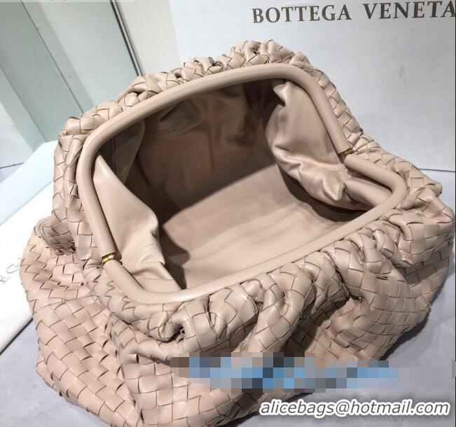 Grade Bottega Veneta The Large Pouch Clutch in Woven Lambskin BV0417 Apricot 2020