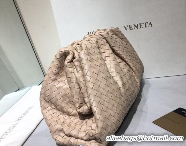 Grade Bottega Veneta The Large Pouch Clutch in Woven Lambskin BV0417 Apricot 2020