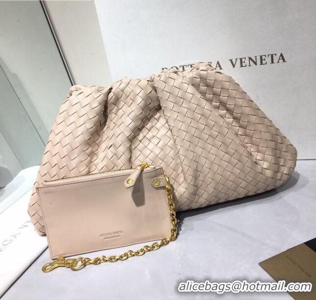 Grade Bottega Veneta The Large Pouch Clutch in Woven Lambskin BV0417 Apricot 2020