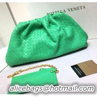 Low Price Bottega Veneta The Large Pouch Clutch in Woven Lambskin BV0417 Bright Green 2020