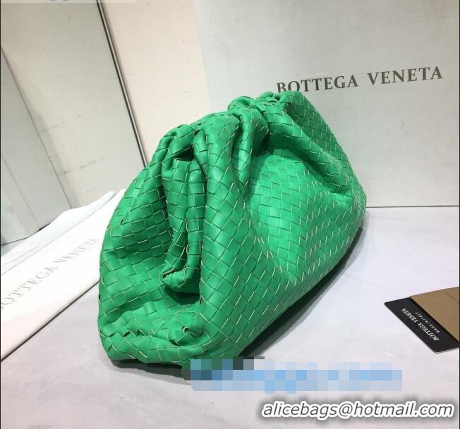 Low Price Bottega Veneta The Large Pouch Clutch in Woven Lambskin BV0417 Bright Green 2020