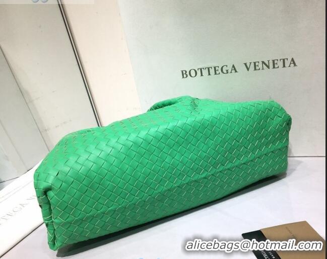 Low Price Bottega Veneta The Large Pouch Clutch in Woven Lambskin BV0417 Bright Green 2020