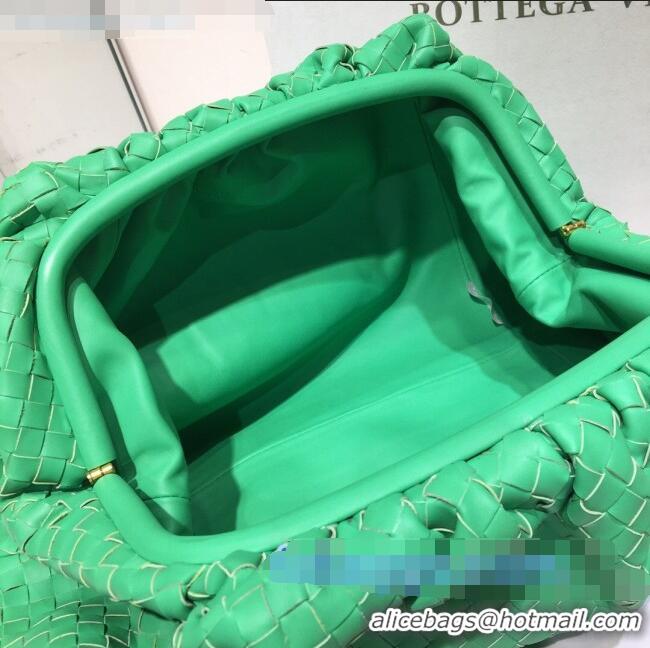 Low Price Bottega Veneta The Large Pouch Clutch in Woven Lambskin BV0417 Bright Green 2020