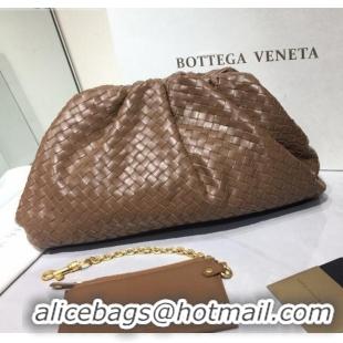 Good Taste Bottega Veneta The Large Pouch Clutch in Woven Lambskin BV0417 Brown 2020