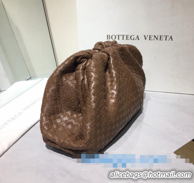 Good Taste Bottega Veneta The Large Pouch Clutch in Woven Lambskin BV0417 Brown 2020