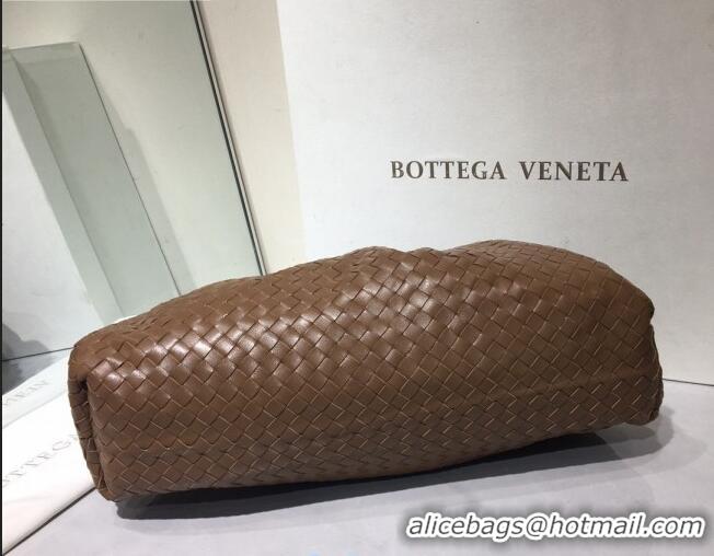 Good Taste Bottega Veneta The Large Pouch Clutch in Woven Lambskin BV0417 Brown 2020