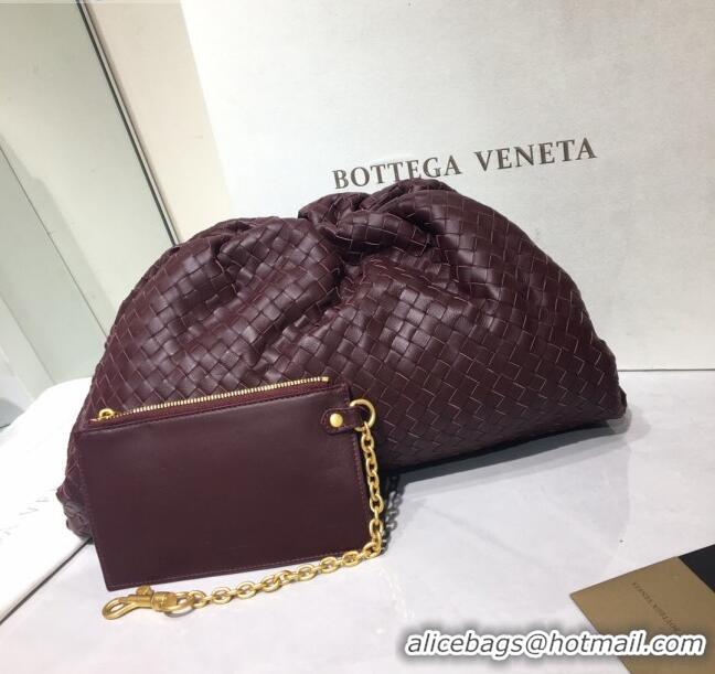 Super Quality Bottega Veneta The Large Pouch Clutch in Woven Lambskin BV0417 Burgundy 2020