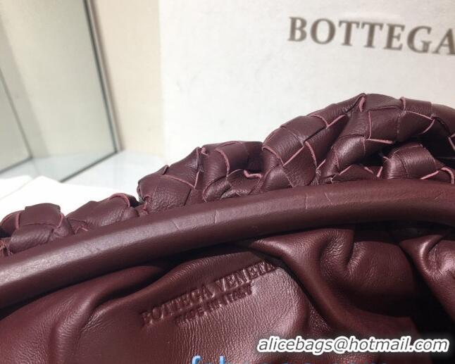 Super Quality Bottega Veneta The Large Pouch Clutch in Woven Lambskin BV0417 Burgundy 2020