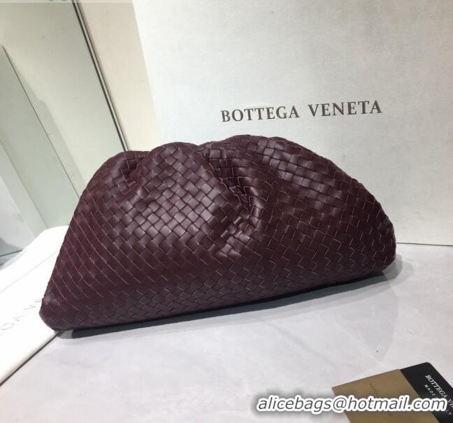 Super Quality Bottega Veneta The Large Pouch Clutch in Woven Lambskin BV0417 Burgundy 2020