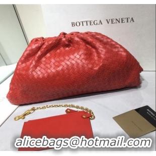 Well Crafted Bottega Veneta The Large Pouch Clutch in Woven Lambskin BV0417 Polish Red 2020