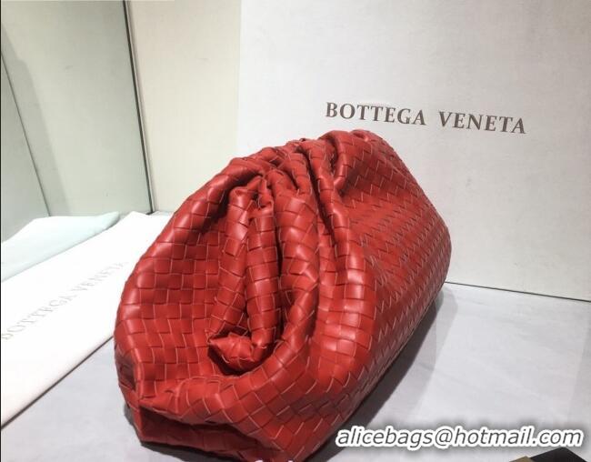 Well Crafted Bottega Veneta The Large Pouch Clutch in Woven Lambskin BV0417 Polish Red 2020