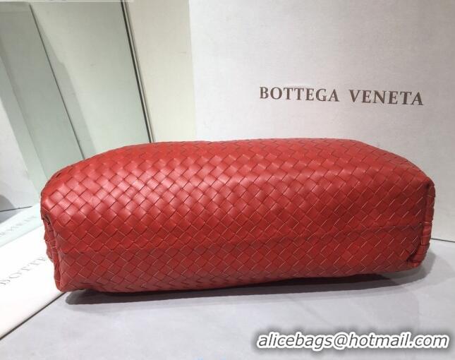 Well Crafted Bottega Veneta The Large Pouch Clutch in Woven Lambskin BV0417 Polish Red 2020