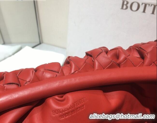 Well Crafted Bottega Veneta The Large Pouch Clutch in Woven Lambskin BV0417 Polish Red 2020