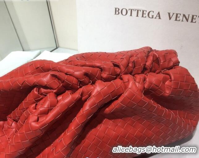 Well Crafted Bottega Veneta The Large Pouch Clutch in Woven Lambskin BV0417 Polish Red 2020