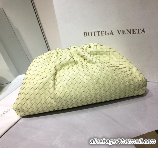 Good Product Bottega Veneta The Large Pouch Clutch in Woven Lambskin BV0417 Yellow 2020