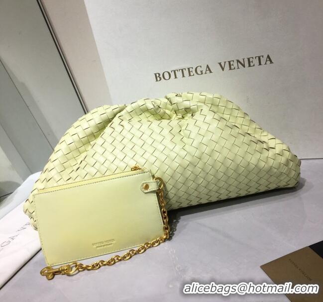 Good Product Bottega Veneta The Large Pouch Clutch in Woven Lambskin BV0417 Yellow 2020